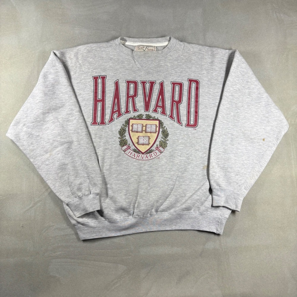 Vintage Galt Sand Harvard University Sweatshirt Gray Crewneck Mens Large L